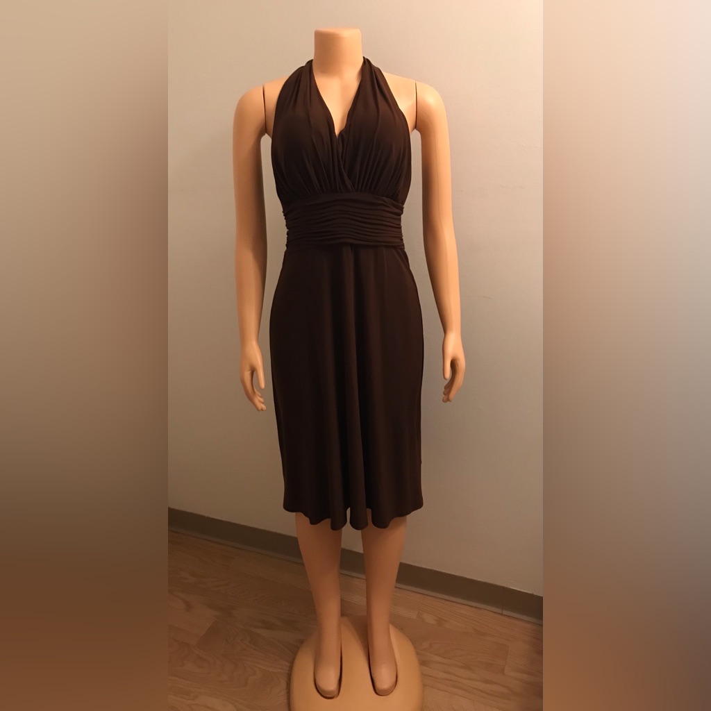 Nwot Evan Picone Soft Stretch Cocoa Brown Jersey Dress Size 8